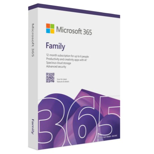 Microsoft 365 Family for Mac – 6 Users, 1 Year Genuine License, Instant Activation.